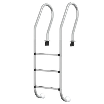 Vidaxl Pool Ladder Silver 304 Stainless Steel 21.3X15.0X62.2 In