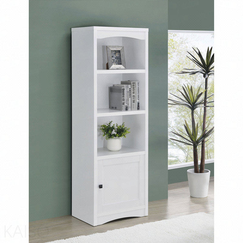 Tour média en bois d'ingénierie à 3 tablettes, Blanc