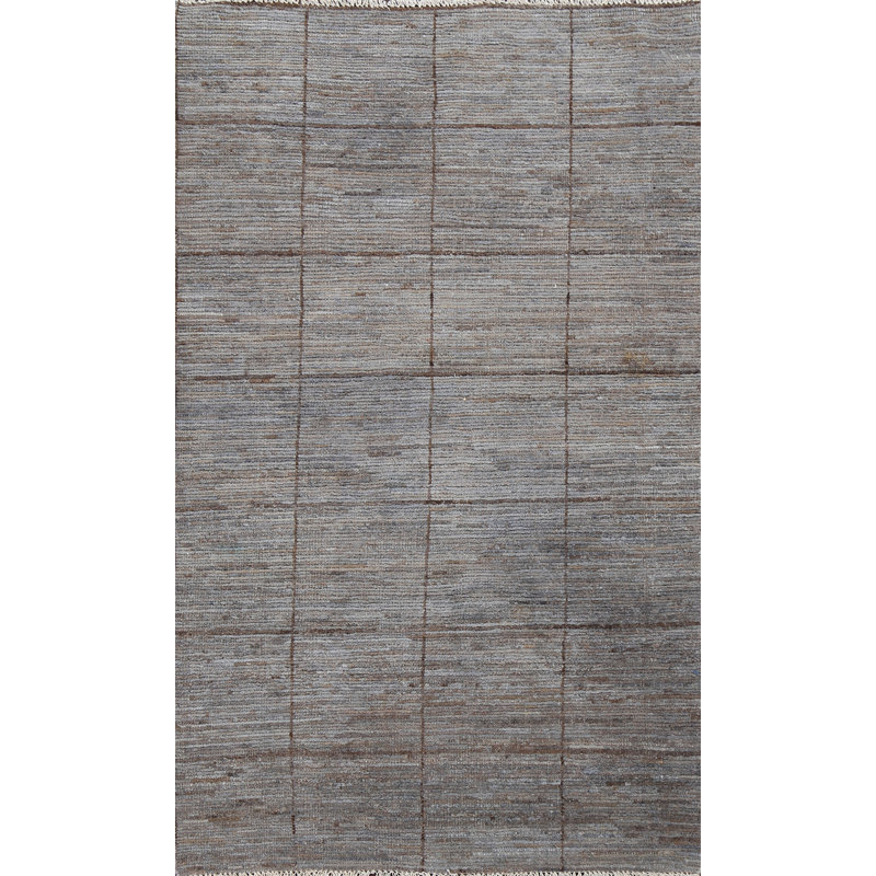Tapis à carreaux en laine Gabbeh Kashkoli