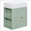 Meuble-lavabo compact de 20 pouces avec lavabo en céramique, armoire de rangement en panneau de fibres à densité moyenne, tiroir, tablette latérale et poignée dorée pour les petites salles de bain modernes-666556157