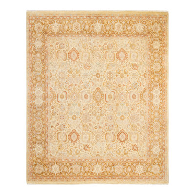 One-of-a-Kind 8' 2" X 8' 4" 2000s Square Wool Area Rug in Ivory