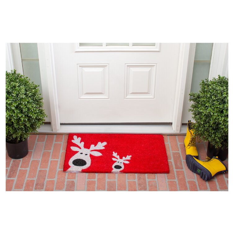 The Holiday Aisle® Hayslee Winter Cardinals Scene Embossed Indoor/Outdoor  Floor Mat