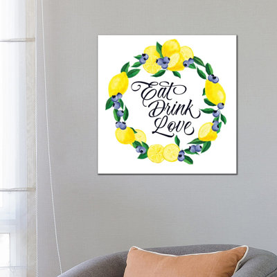 Lemon Blueberry Kitchen Sign II by Noonday Design - Wrapped Canvas Painting
