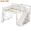 Grand lit mezzanine pour enfants avec glissade et échelle détachables pour enfants
