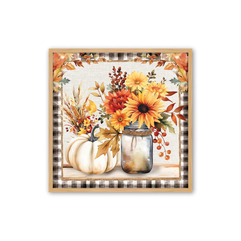 «Fall Still Life» par Nicole DeCamp, reproduction d'art, L 12 po x H 12 po, Érable, Impression encadrée