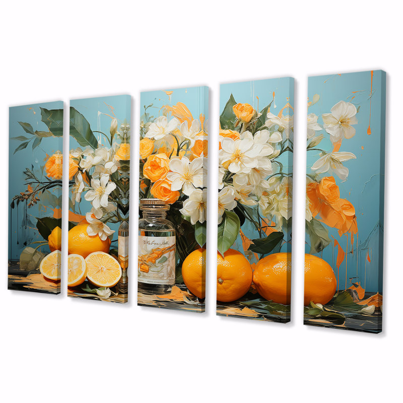 5 pièces d'art numérique pour salon, "Melody" numérique d'un piano à queue IV - Parfums, H 32 po x l 80 po