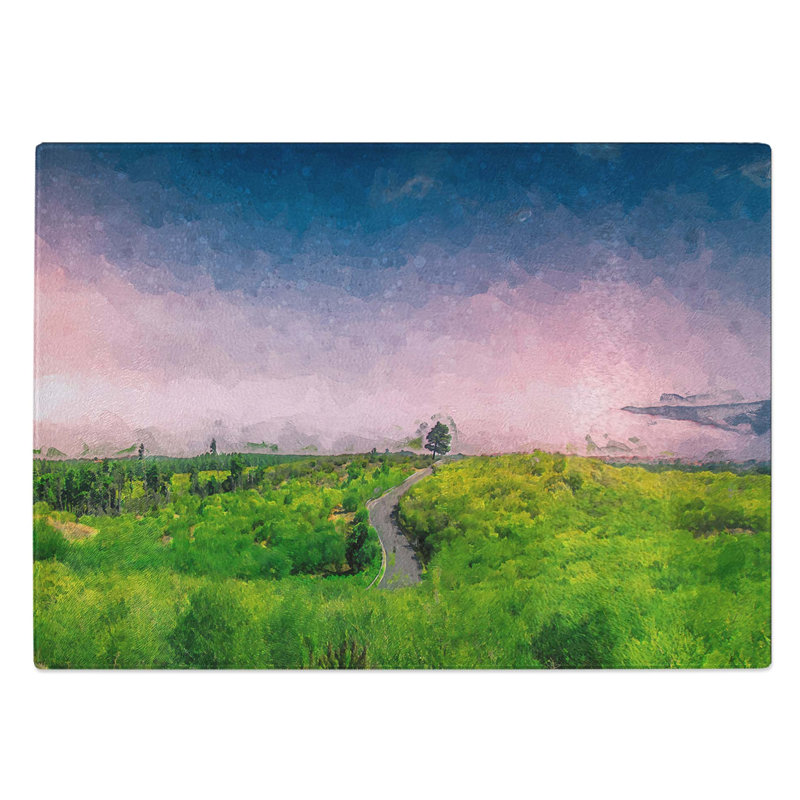 Glass Driving Through Tenerife in Abstract Chopping Board, 39 cm W x 28.5 cm L