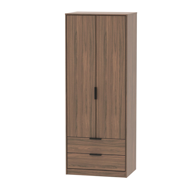Fully Assembled Fallah Hong Kong Wardrobe, Walnut Wood Veneer