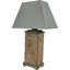 Hetrick 24" Natural Slate Outdoor Table Lamp with Grey Shade