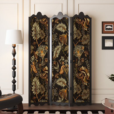 Vintage Floral Motif Solid Wood Pine Room Dividers