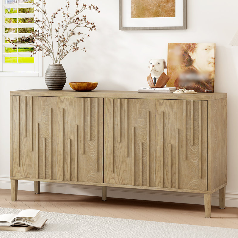 Buffet 59,8 po à 4 portes avec rangement 59,5 po Farmhouse