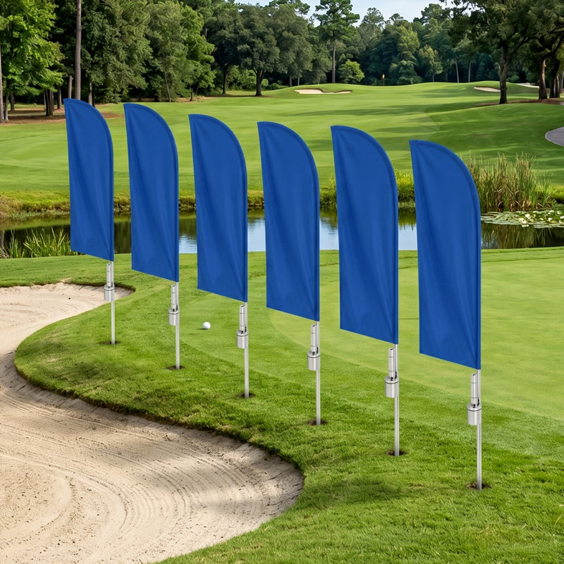 Lot de 6 piquets pour drapeau plume, base de drapeau à planter dans le sol, support de mât de drapeau robuste