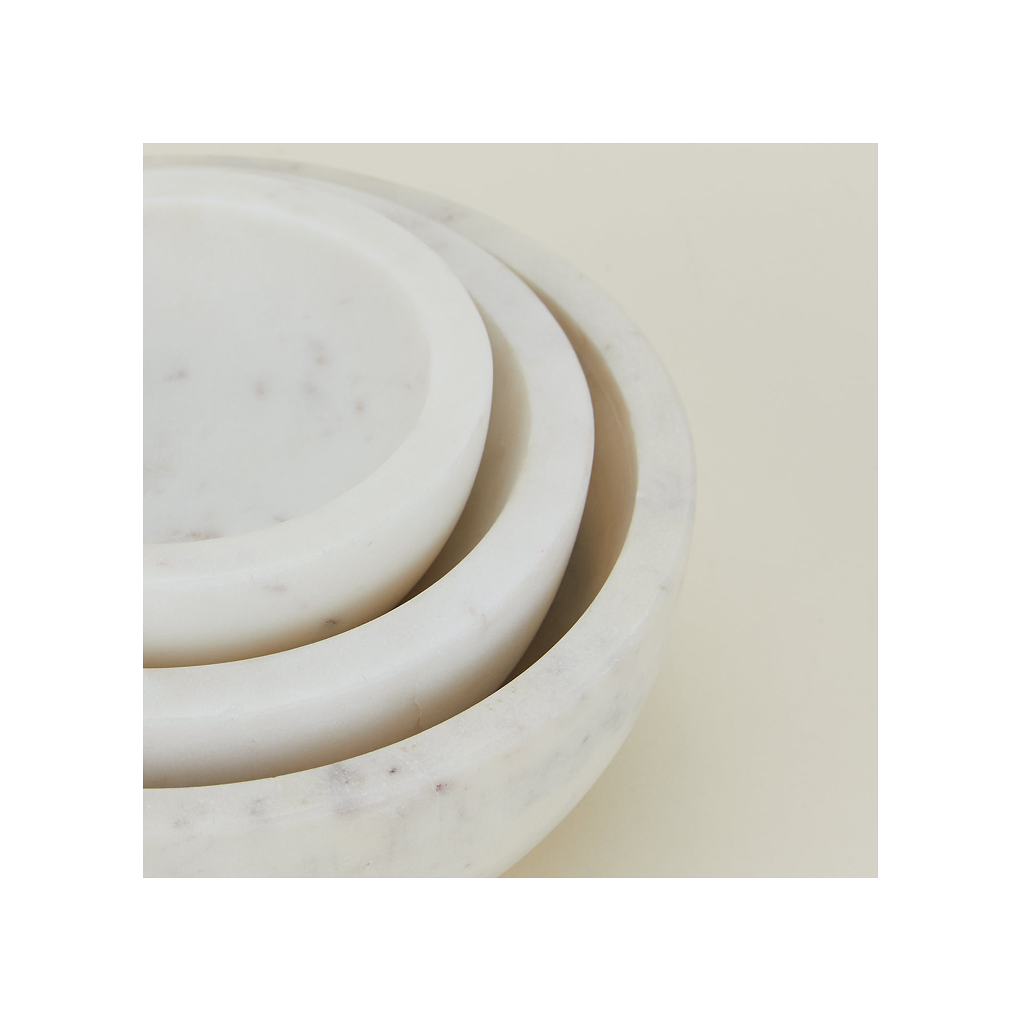 Simple Marble Decorative Bowl 1, 2.5" H x 6.5" W x 6.5" D, White