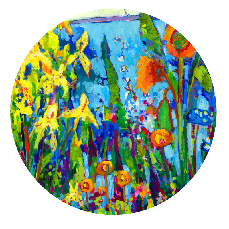 Décalcomanie murale jaune jardin ii