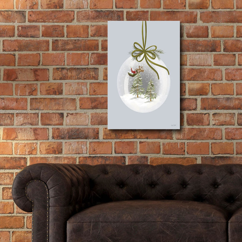  «Sleighride Snow Globe Ornament» par House Fenway, art mural en verre acrylique, 16 po x 24 po, H 24 po x l 16 po