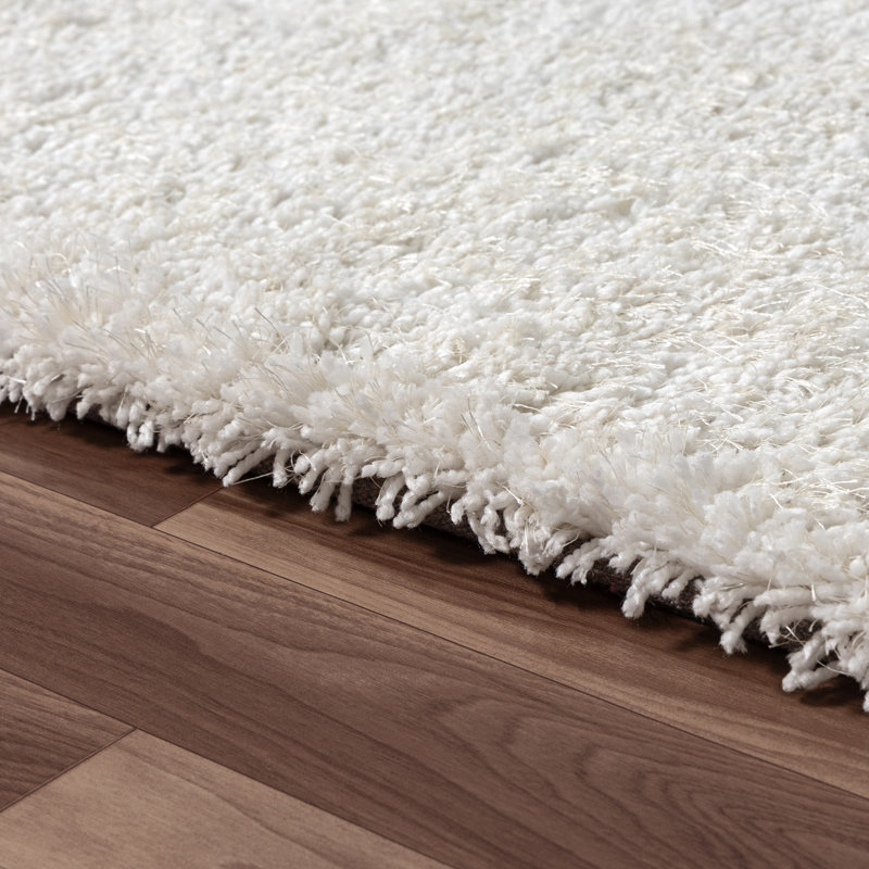Casual Shag Solid Handmade Performance Rug, Rectangle 5' x 7'