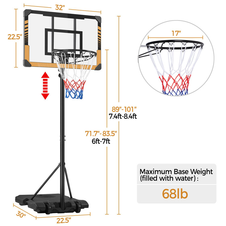 Soozier Support de basketball et panneau à anneaux avec roues - Wayfair  Canada