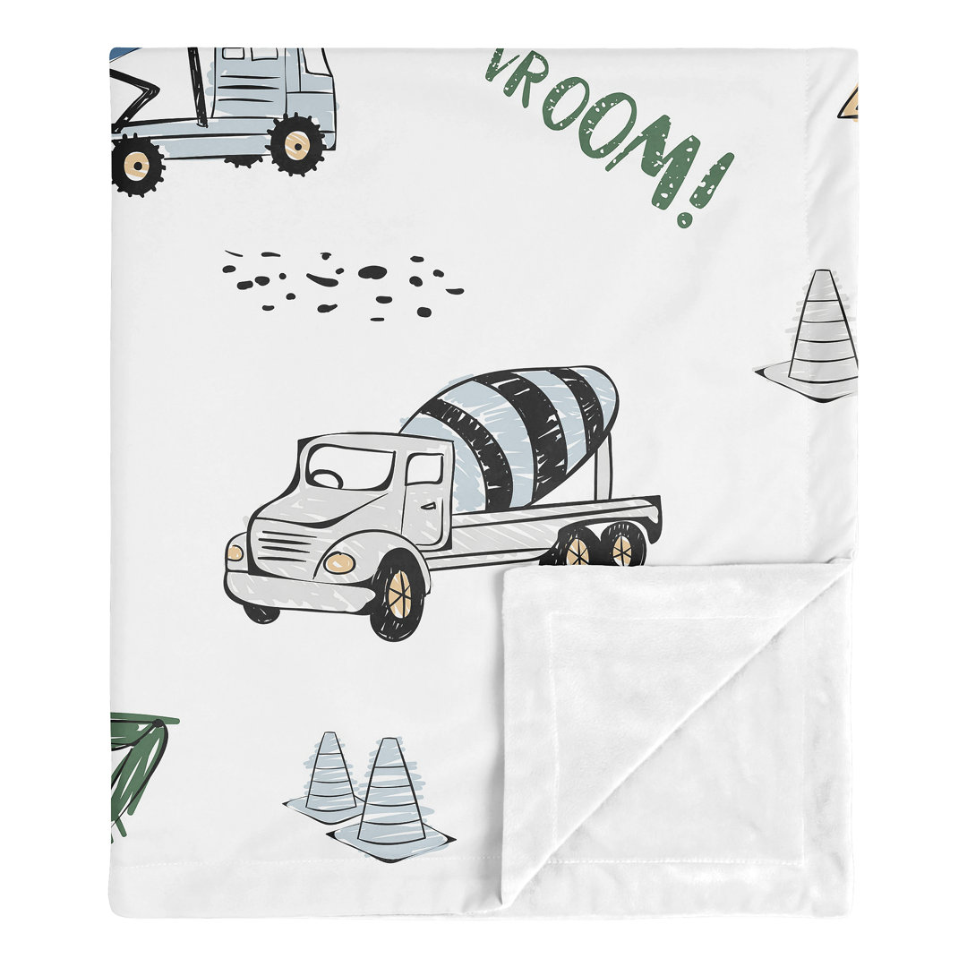 Construction Truck Polyester Baby Blanket Sweet Jojo Designs