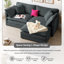 Canapé modulaire en chenille en L avec repose-pieds CloudHaven - causeuse 2 places pour petits espaces, tissu respirant et assemblage facile-1256015731