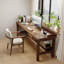 Bureau rectangulaire en bois massif brun noisette-120279284