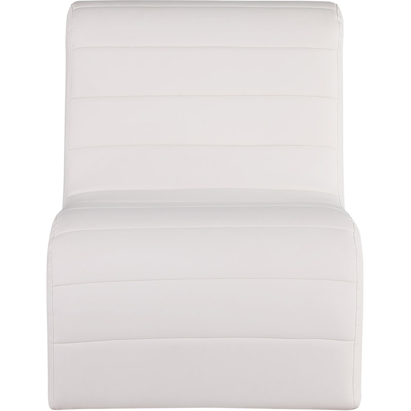 Fauteuil d'appoint en cuir Fronie, Cuir crème végétalien