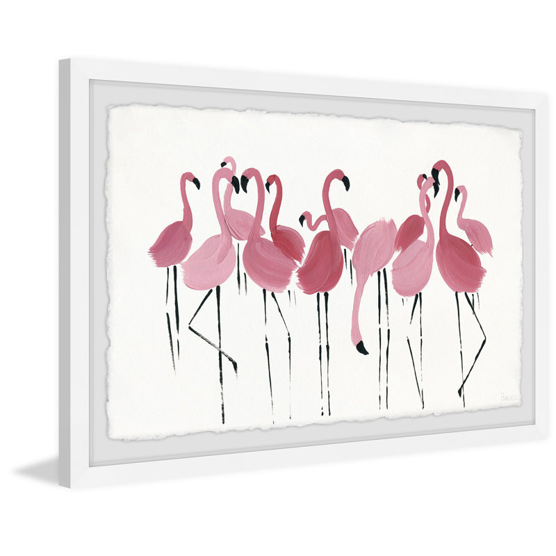 Flamingo Squad by Parvez Taj - Single Picture Frame Painting, 61 cm H x 91 cm W