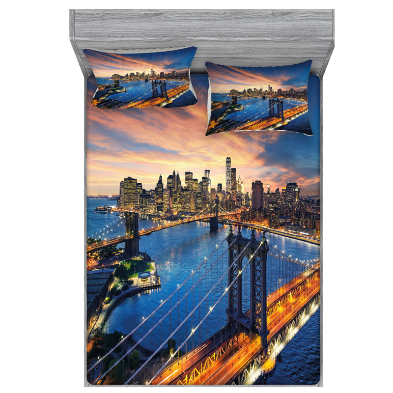 Microfiber Sheet Set, Queen Sheet Set + Fitted Sheet + 2 Pillowcases