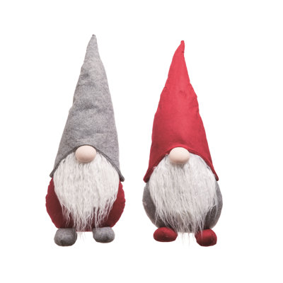  Large Plush Sitting Gnome Set of 2 Christmas Home Decorations