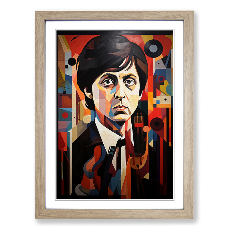 XYZ-FRM-V1223-1272 Paul McCartney Orphism - Single Picture Frame Print on Wood, Oak Framed, 46cm H x 34cm W x 2cm D