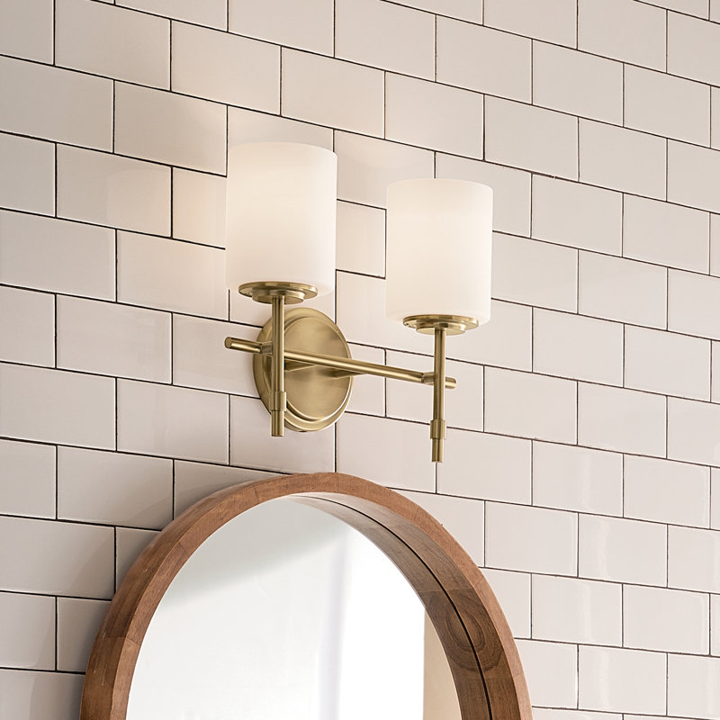 Luminaire de salle de bain, 2, Laiton naturel brossé
