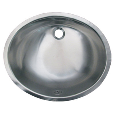 Metal Oval Undermount Bathroom Sink with Overflow