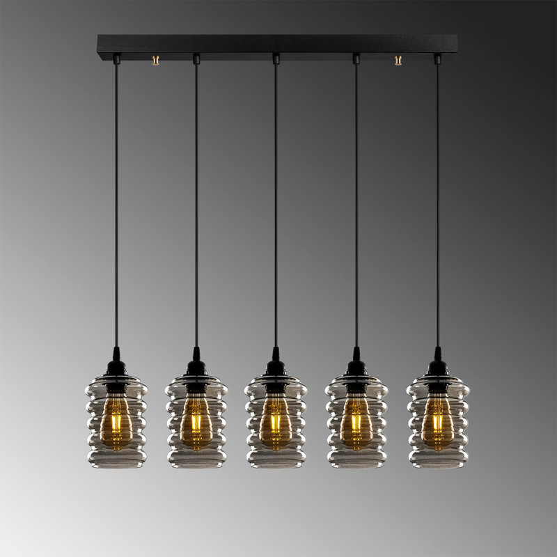 Luminaire suspendu pour îlot de cuisine 5 lumières Pelton