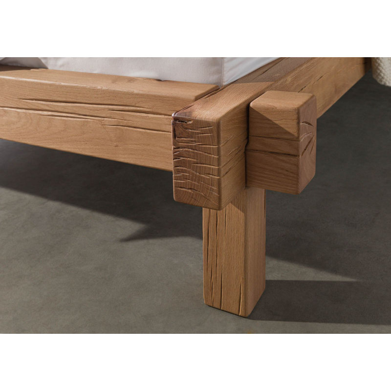 Jangali Solid Wood Bed, Super King (6'), Natural Oak