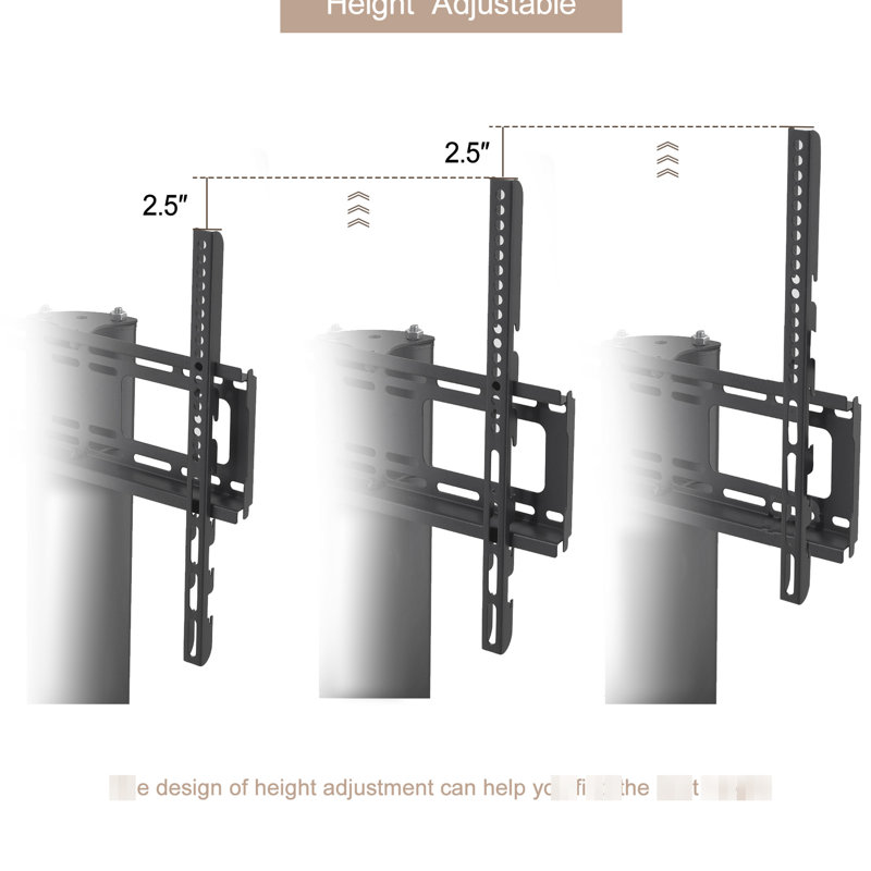 Hauteur et angle de la tablette télé ajustable, téléviseurs de 32 à 65 pouces convenables, verre trempé, structure en métal, roulettes verrouillables, meuble de rangement pratique avec composants en verre, s'adapte aux téléviseurs, aux angles, au choix élégant