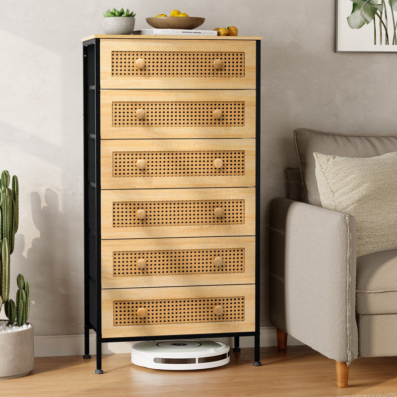 Commode 6 tiroirs, naturel, Naturel