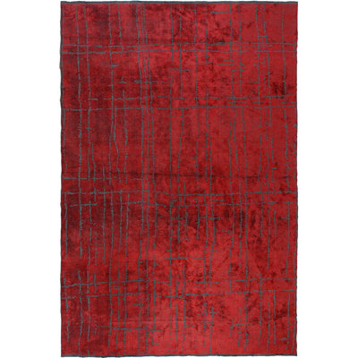 Rapture Contemporary Synergy Red/Gray Area Rug