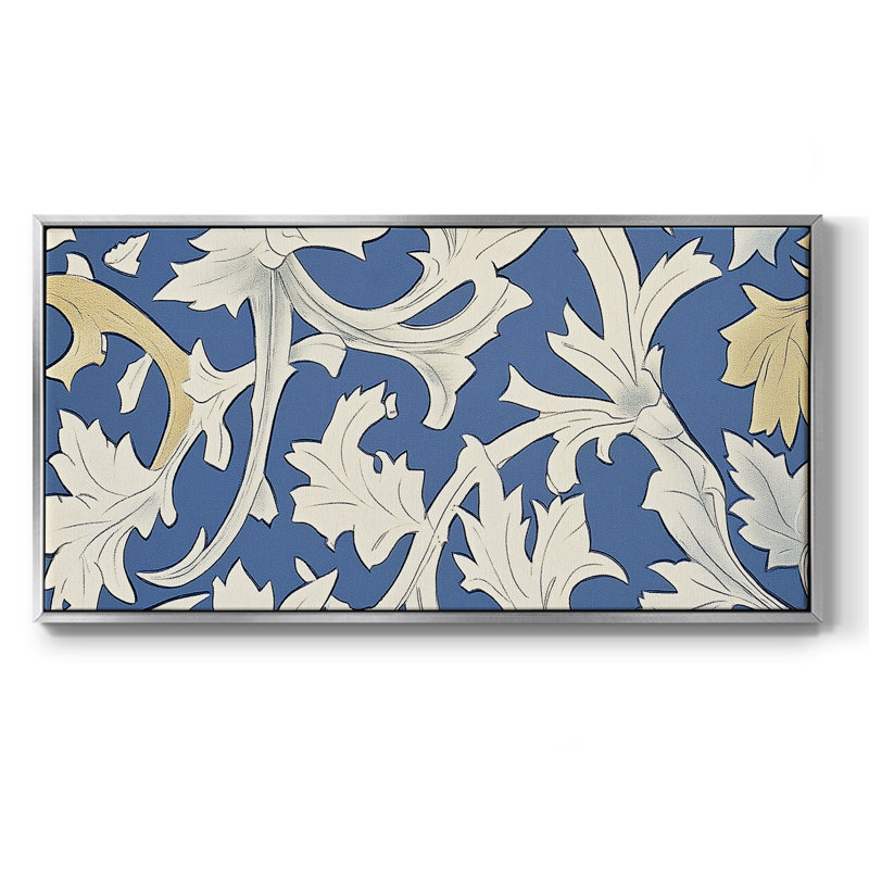 Série abstraite-VII - Toile tendue avec châssis encadré - Prêt à être accroché, H 21 po x l 41 po, Argent argent