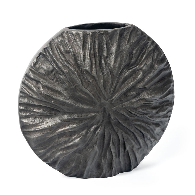 Cadence Handmade Aluminum Table Vase, Gray
