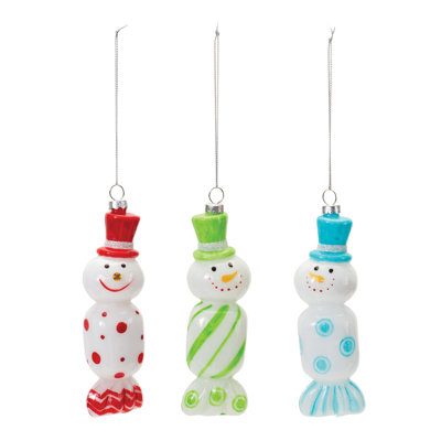 6.25'' Glass Snowmen Hanging Figurine Ornament