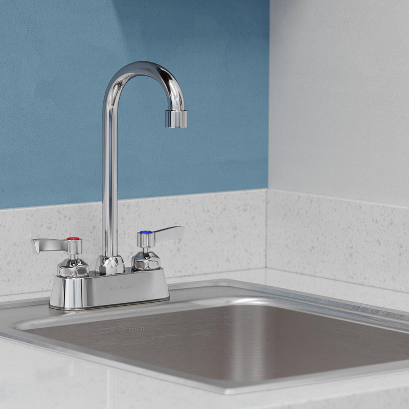 Pull Down Double Handle Kitchen Faucet With Deck Plate And Handles