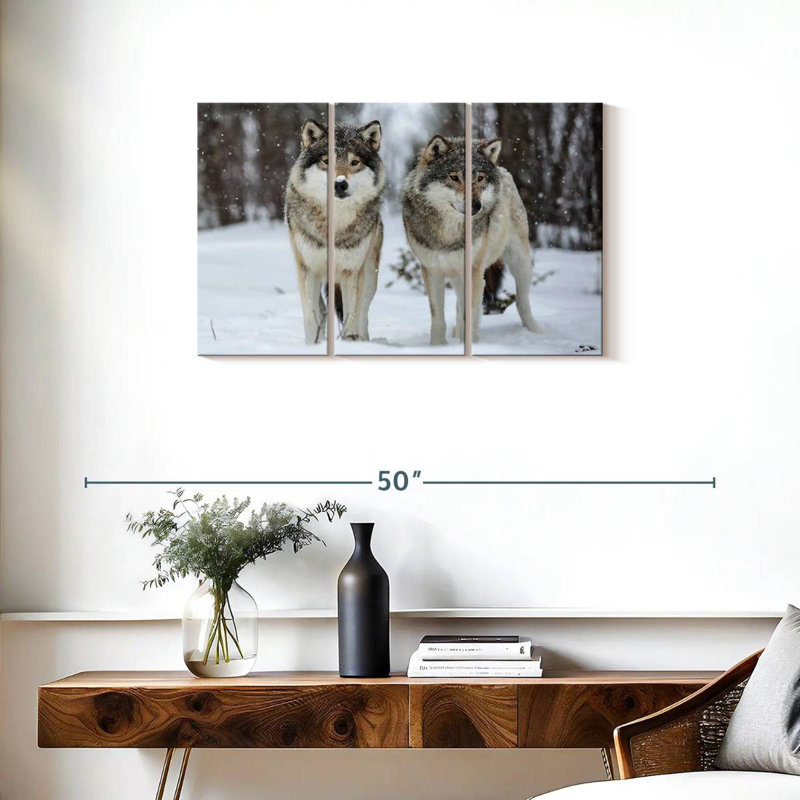 Brampt Wolves In Langedrag Nature Park, 20" H x 33" W