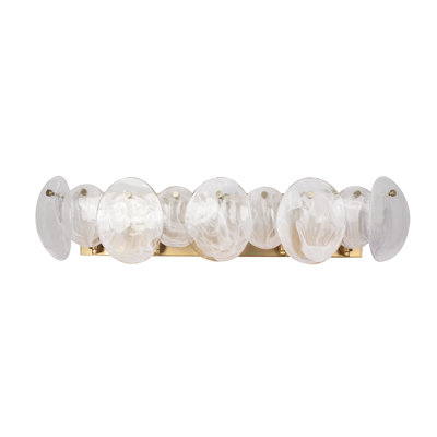 Lily - Bathroom Vanity - Brushed Brass Finish - Wispy White Murano Style Glass Shade