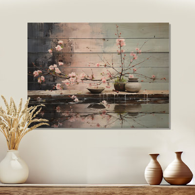 Asian Art Zen Garden II, reproduction sur bois naturel