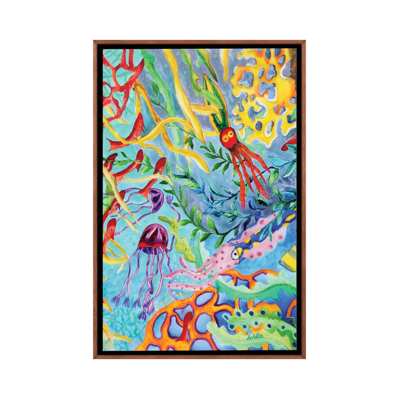 «Race Under Water», reproduction d'art mural, H 26 po x l 18 po, Impression encadrée sans passe-partout, Brun
