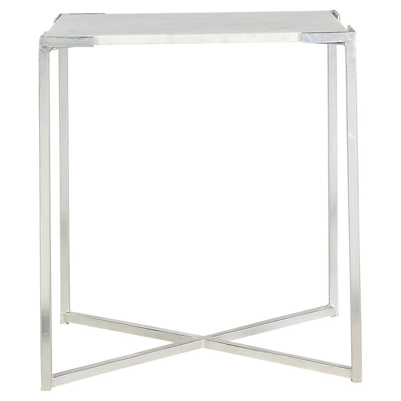 Amelia Cross Legs End Table, Carrera Marble