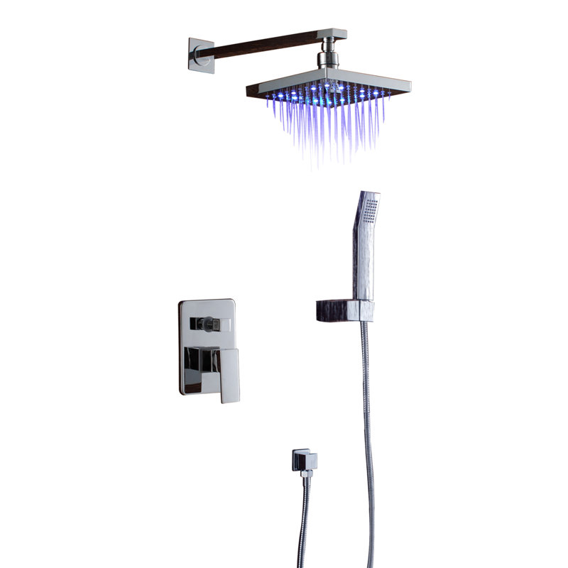 Ensemble de robinet de douche à DEL, système de robinet de douche moderne avec douchette et inverseur