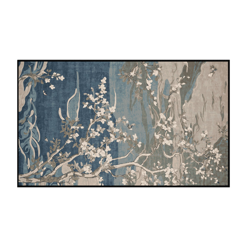 Machine Washable Gray Area Rug, Rectangle 6' x 9'
