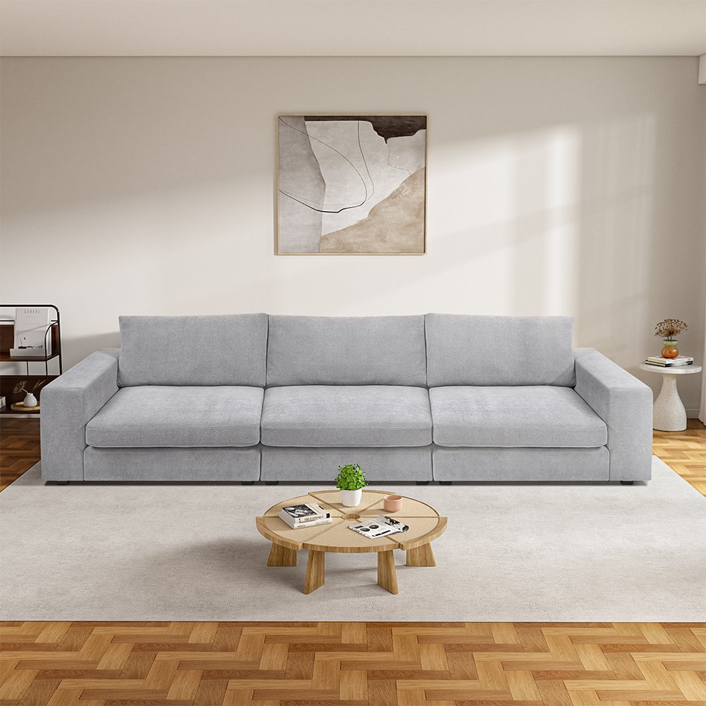 Ojai 140" Modular Sofa, Light Gray