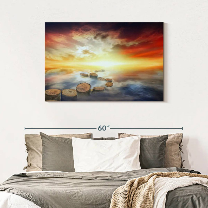 Vue du lever du soleil sur l'océan Alvord, H 30 po x l 45 po