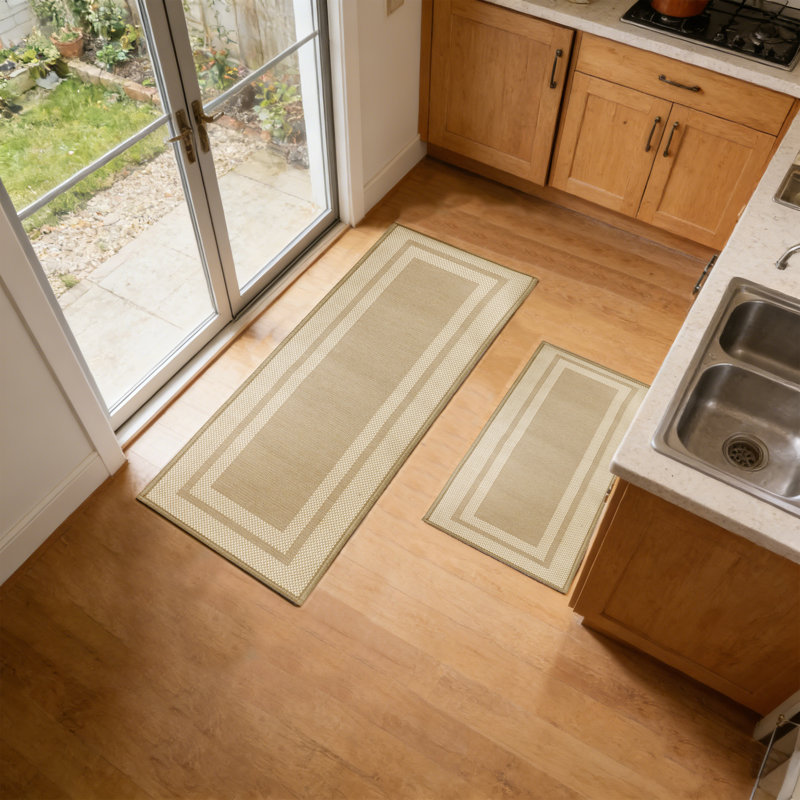 2 tapis de tapis de cuisine lavables à la machine et antidérapants pour tapis de cuisine, évier, buanderie et couloir, emballage roulé